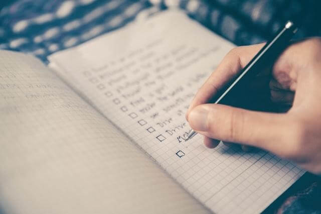 Checklist of benefits